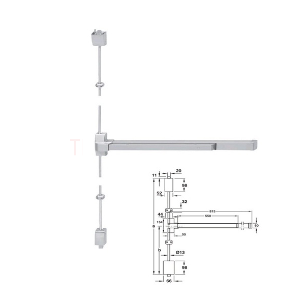 Cấu tạo của thanh thoát hiểm đôi